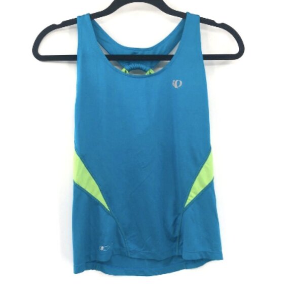 PEARL IZUMI Elite Tank Shelf Bra Built in Bra Blue Racerback Triathlon Cycling M - Picture 1 of 9